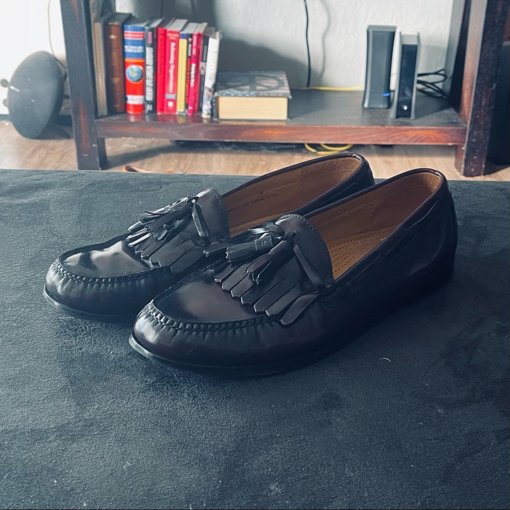 Cole Haan Mens 'Pinch Shawl Bow II' Tassel Loafers Burgundy Sz 12